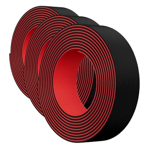 Image of PAUTIX 65.6ft /20M Extension Cable Wire Cord,22AWG 2-pin Wire Cord for Single Color LED Strip Lights,COB /2835 Tape Lights,5V 12V 24V Low Voltage Extension, Black and Red (Pack of 3)
