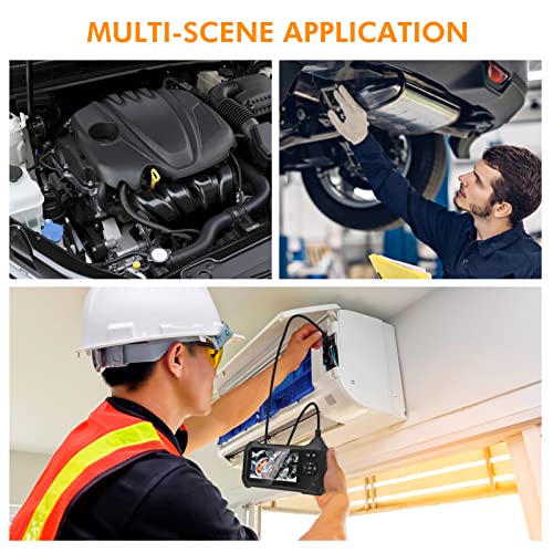 Borescope Inspection Camera,Industrial Endoscope Camera Hd 5.5Mm 1080P 4.3" Lcd Screen W/ Ip67 Waterproof Snake Camera 6 Led Lights, Sewer Camera With Semi-Rigid Cable, Emergency Light (Black) #TOP7