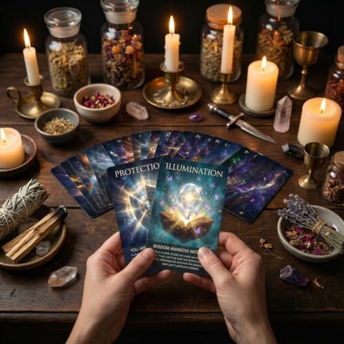 Image of PATPAT 36Pcs Higher Oracle Deck Cosmic Oracle Cards Desk with Messages