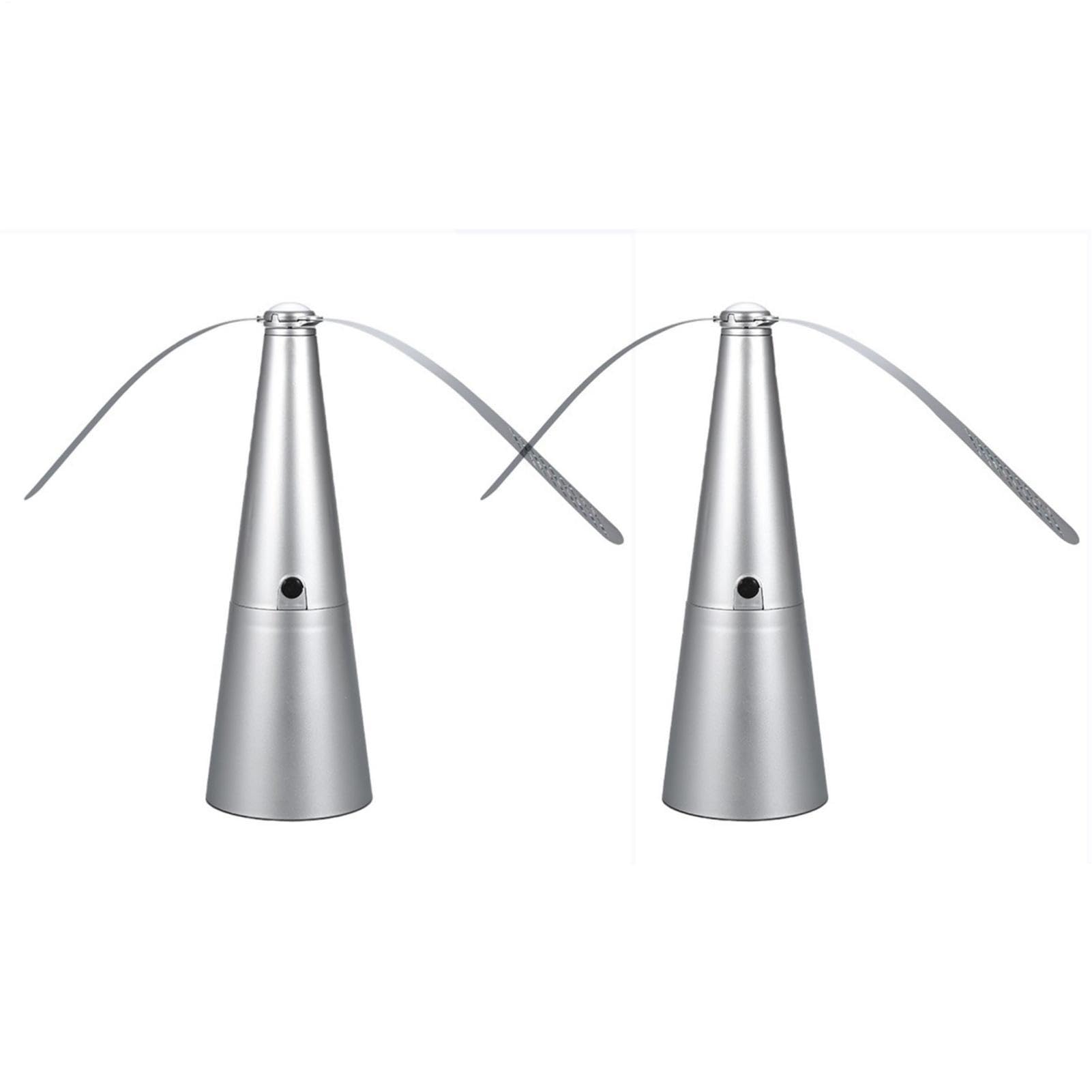 2 Pack Fly Fans For Tables, Portable Silver Quiet Electric FlyRepellent