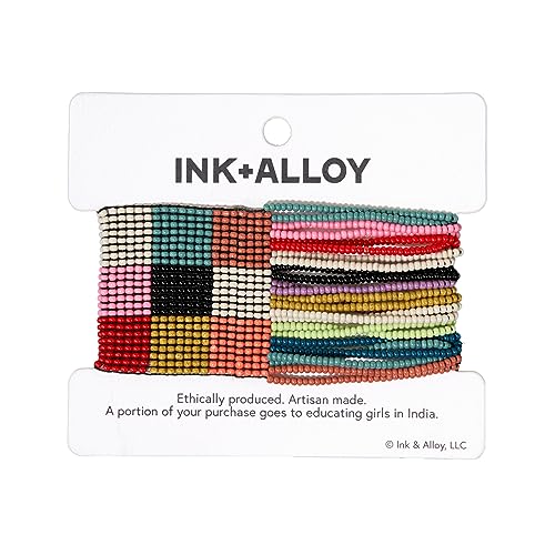 INK + ALLOY Beaded Bracelets for Women, Olive Two-Sided Seed Bead Stretch Cuff Bracelet, Handmade Jewelry for the Modern Bohemian4