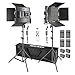 Neewer 2pz Luce 660 LED 2,4G Aggiornata, Kit d’Illuminazione per Fotografia – 45W CRI97+ 3200-5600K Luce LED con 2,4G Telecomando, LCD Display, 6600mAh Batterie, Caricatori & Borsa di Trasporto