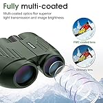 20X25 Compact Binoculars for Adults and Kids,Large Eyepiece Waterproof Binocular，Easy Focus Small Binoculars for Bird Watching,Hiking and Concert, Green - Image 3