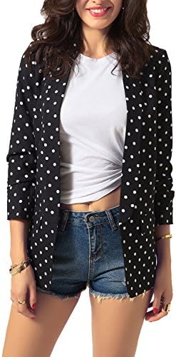 Zevrez Women's Work Jacket 3/4 Ruched Sleeve Open Front Casual Office Blazer