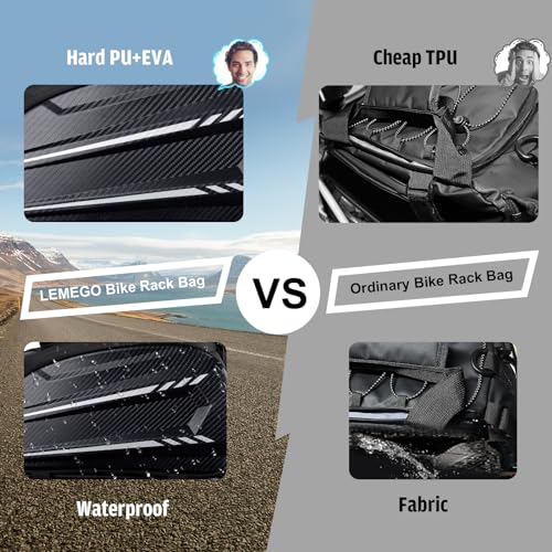 LEMEGO Fahrradtasche für Gepäckträger, Satteltaschen für Fahrrad 10L Gepäckträgertasche...