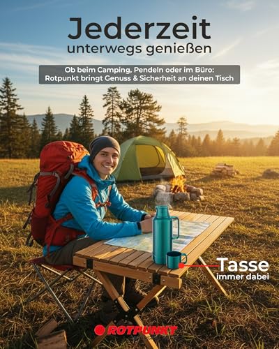 ROTPUNKT Isolierflasche 0,25 L mit integriertem Becher - Hochwertige Isolierkanne Made in Germany I Bis zu 24 h heiß & 36 h kalt (Andreas… – Ansicht 3