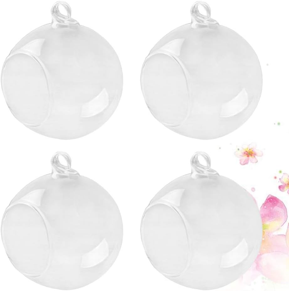 4 Pieces Vase Shaped Air Plant Glass Globe Plant Hanging Planter Glass Flowers Terrariums with Miniature Jar