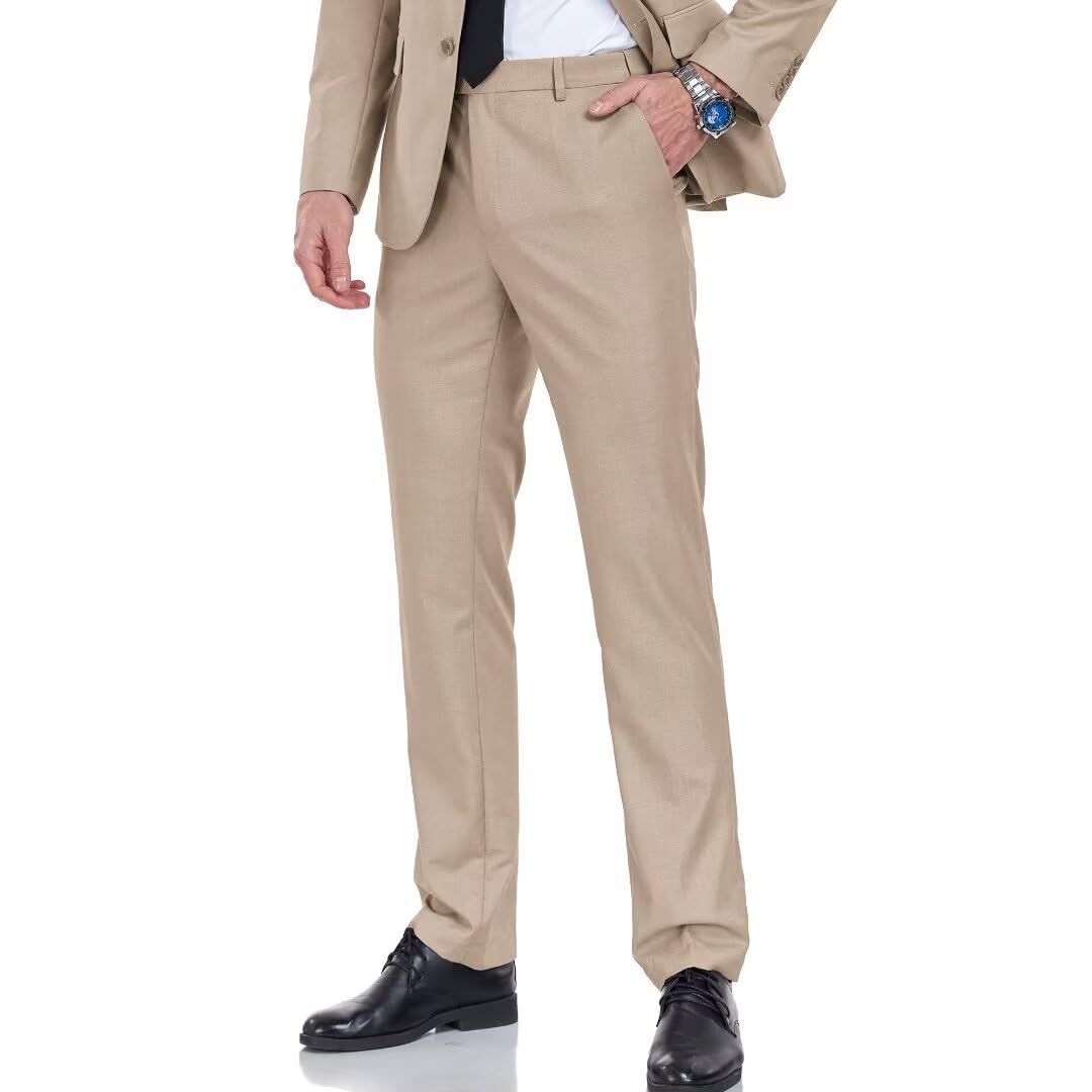 Mens Dress Pants Slim Fit Black Navy Dress Pants Trousers for Men Formal Suit Pants Casual Slacks