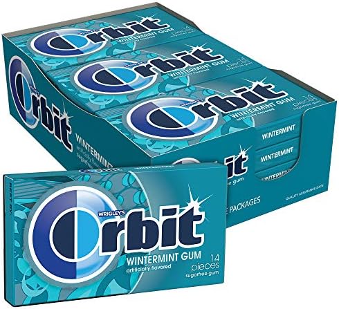 ORBIT Wintermint Sugarfree Chewing Gum, 14 Pieces (Pack of 12)
