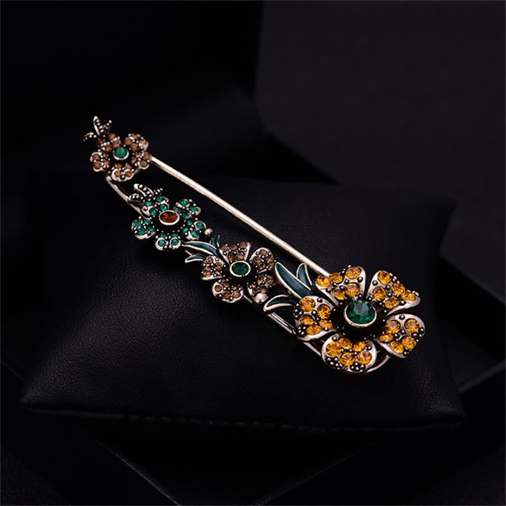 Mantel-Blume, große Anstecknadel mit fünf Blütenblättern, Damen-Korsagen-Brosche, Vintage-Schalverschluss