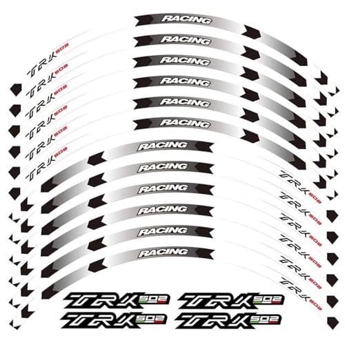 NMBZVE Felgenaufkleber Motorradzubehör-Felgenaufkleber Reflektierende Felgenaufkleber Abziehbilder Reflektierende Felgen Für Benelli TRK 502 TRK502(Style 4)