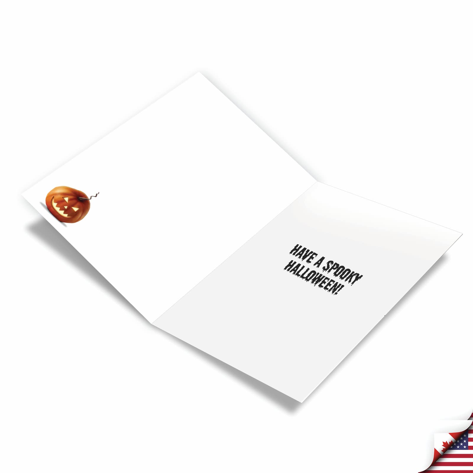 NobleWorks C4962AHWG-B12x1 Lot de 12 cartes de vœux d'Halloween avec enveloppes de 12 x 17,8 cm (1 motif, 12 de chaque) citrouilles effrayantes C4962AHWG-B12x1