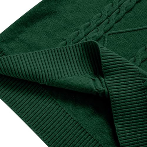 Mens Textured Cable Knitted Pullover Top Casual Slim Fit Stand Collar Fall Warm Quarter Zip Turtleneck Polo Sweater3