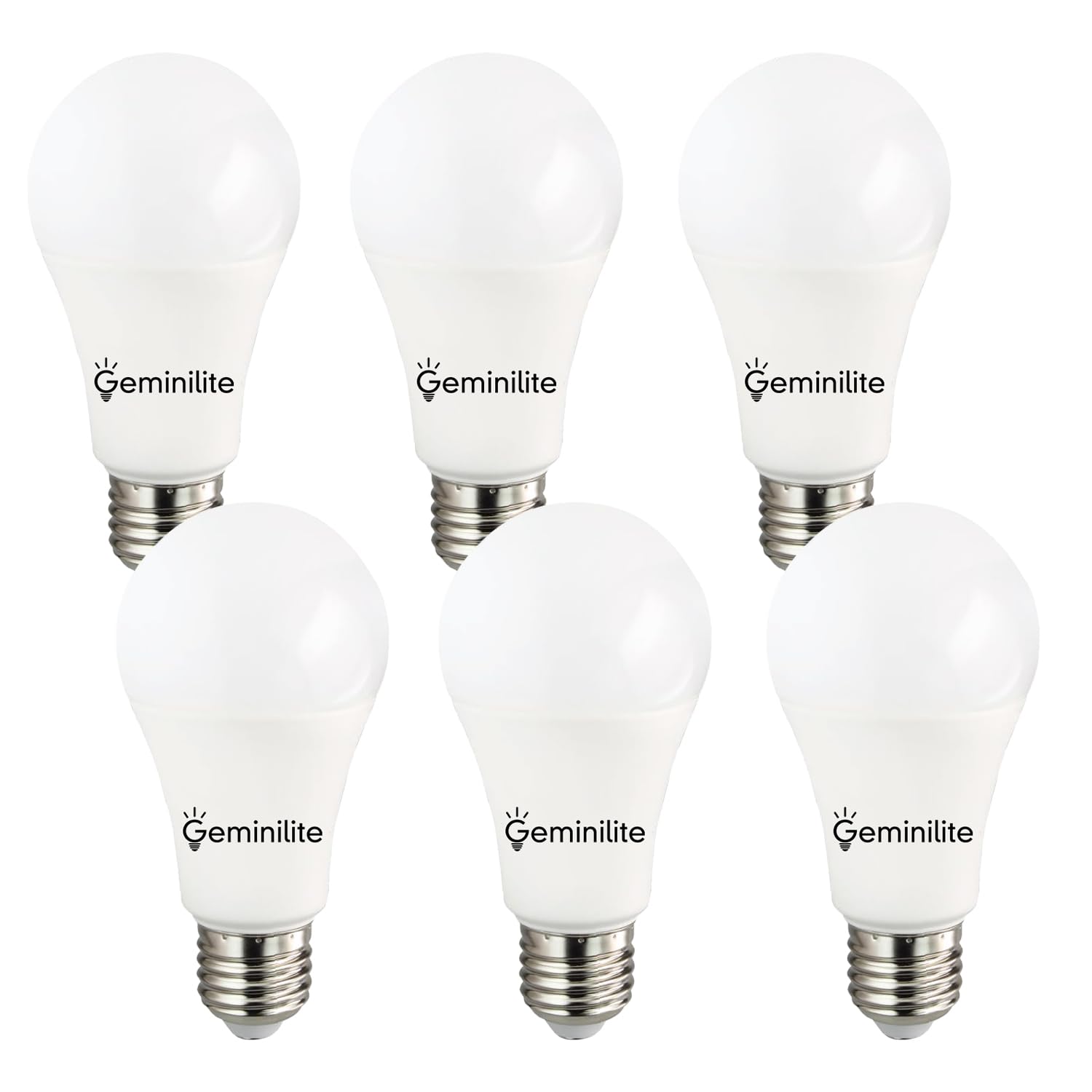 Geminilite 100W Equivalent Light Bulbs,A19 Super Bright 15W 6500K Daylight, 1500 Lumens, Non-Dimmable LED Bulb, E26 Standard Base for Indoor and