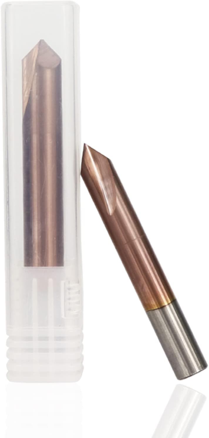 Drill Bit Carbide End Mill Two Flute Chamfering Cutter 90 Degrees Chamfer End Mill TiCN Coated Milling Cutter,5xD5x50Lx90degree