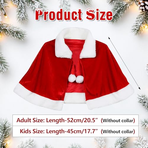 QIZHIQIAMY Weihnachtsmantel Rot Weihnachtsumhang Weihnachtsmann Umhang Nikolaus Umhang Weihnachten Samt Mantel Weihnachts Cape für Weihnachtsfrau Kostüm Damen (Nur für Kinder ab 14 Jahren geeignet)