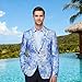 MOGU Men's Floral Tuxedo Blazer Slim Fit Jacquard Suit Jacket – Stylish Prom Party Sport Coat for Wedding Prom or Casual Events Size 2XS Blue