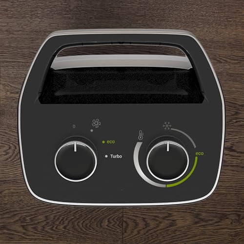 Rowenta Intense Comfort + Heizlüfter, 2 Leistungsstufen, Keramiktechnologie, kompakte Abmessungen, Thermostat, besonders leise, Tragegriff, Schwarz, SO9330F0 [Energieklasse A+++]