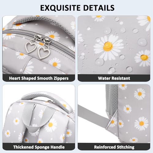 Sugaroom 3Pcs Lightweight Water Resistant Daisy Backpack for Girls Backpack with Lunch Box School Backpack Elementary Primary Kids Bookbags Set - image 3