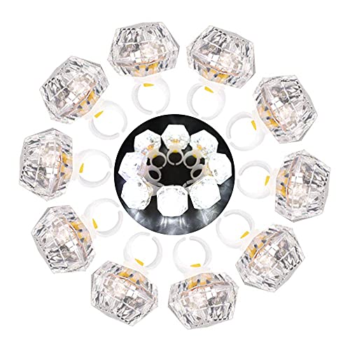 Led Light Up Rings Toys, Daokey White Led Bumpy Rings For Birthday Bachelorette Bridal Shower Gatsby Party Favors, Clear Case 10 Pack #TOP3