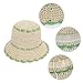 Minache Foldable Wide Brim Colorful Crochet Straw Hat Outdoor Sun Visor Hat UPF 50+ Summer for Women Girl， 07440 Beige + Green