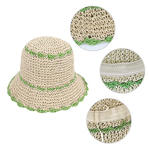Minache Gorro de Paja con Ala Ancha Color Beige miniatura 5