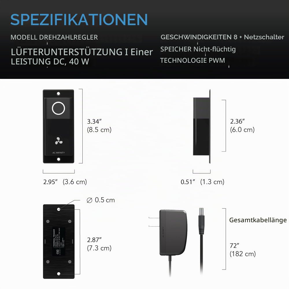 AC Infinity Racklüfter-Kit für Rack-Oberseite – Leises Dual-Lüftersystem