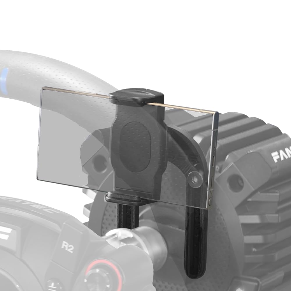 ＳＴＲＡＳＳＥ STRASSE Smartphone Holder for FANATEC DD Series Adjustable Phone Mount for DD Pro, DD Extreme, CSL DD, Podium DD1/DD2 | 17mm Ball Joint, 10-Step Height Adjustment, Anti-Slip Grip (STR178-PR)