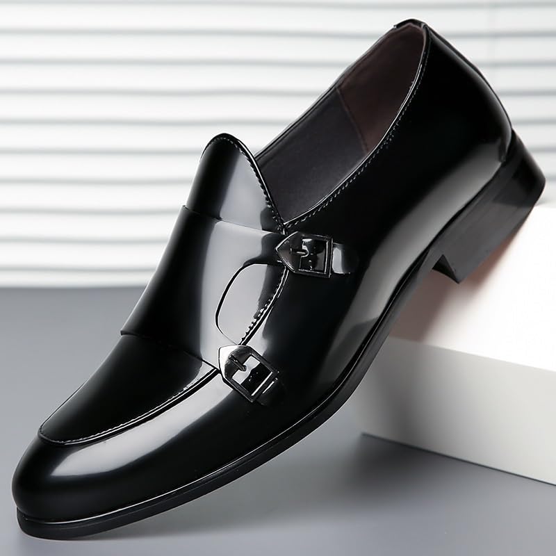 New Men Dress Elevator Shoes Black Genuine Leather Business Casual Shoes Slip On Pointed Toe Monk Shoes Elegant Men Suit Shoes Men Office Shoes2