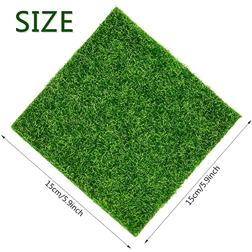 8 Stück Kunstrasenmatte, Miniatur-Rasen, lebensechte Feen-Kunstrasenmatte, natürlich und realistisch aussehender Garten-Haustier-Hunderasen (15 * 15 cm) - Image 3