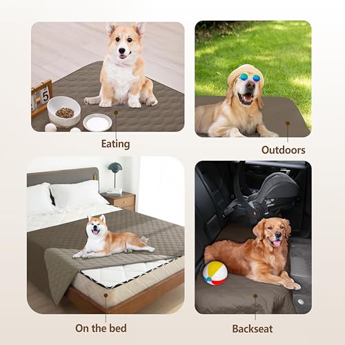 Image of gogobunny 100% Double Sided Waterproof Dog Blanket Soft Pet Bed Cover Reversible Protect Furniture Couch Sofa Car for Puppy Cat Kids (Dark Walnut /Light Walnut, 30x80 Inch (Pack of 1))