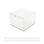PACKQUEEN 30 Gift Boxes 6x6x4 Inches Small Gift Boxes with Lids, White Gift Box Bulks for Wedding, Party, Birthday, Bridesmaid Proposal Boxes for Light Weight Gifts (Glossy White, Grain Texture)