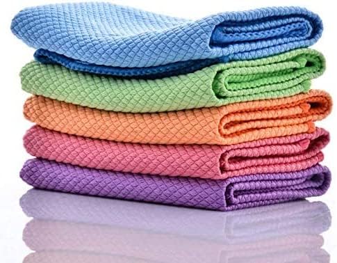 Shiny Wipes, Reusable Microfiber Towels Roll Streak Free Cleaning Cloths, 2023 New Shiny Wipes Cleaning Cloths Fish Scale Cleaning Cloth FJIUMOZEN 5pcs