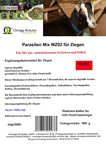 Omega Kräuter Wurm (Parasiten) Box WZ02 für Ziegen 1000g