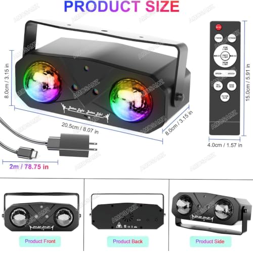 Image of Disco Lights Disco Ball, Sound Activated Party Light with Roating Disco Ball,Star Projector,Ocean Light and Laser Lights for Party DJ KTV Club Wedding Festivals Stage Dancing Christmas