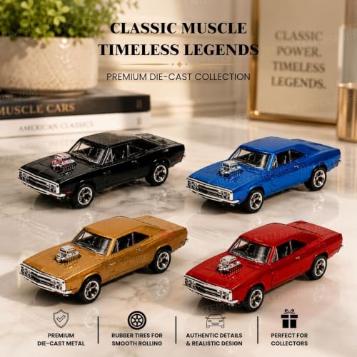 Image of Fast & Furious Red Muscle Car 1:64 Scale Premium Die-Cast Collectible Model with Authentic Styling, Detailed Body, Smooth Free Wheels, Glossy Finish, Display Box Packaging, Collector Edition