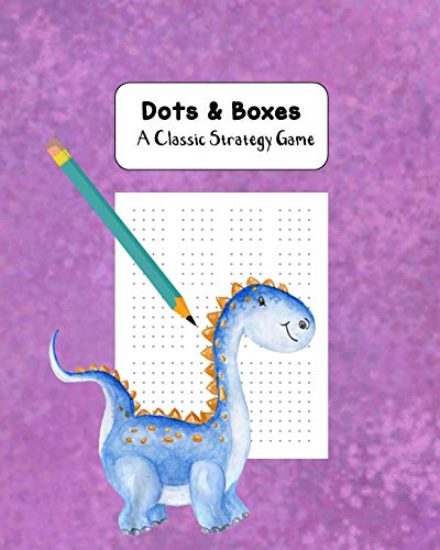 Dots & Boxes A Classic Strategy Game: Large and Small Playing Squares, Big Book Dot to Dot Grid, Game of Dots, Boxes, Dot and Line, Pigs in a Pen, Blank Pages, Dinosaurs on Purple image 3