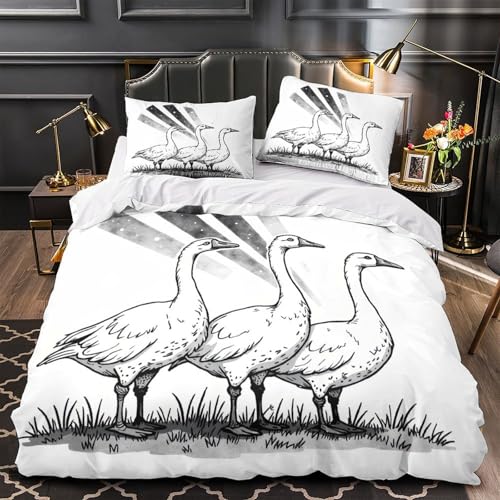 Housse de couette oies 3D anti-acarien lit single microfibre résistante - 2