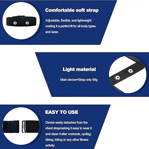 Miniatura 3 de Correa de pecho negra (correa de repuesto)  Compatible con monitores de frecuencia cardíaca Wahoo TRACKR 2024, TICKR FIT, Garmin HRM 600, HRM 200,