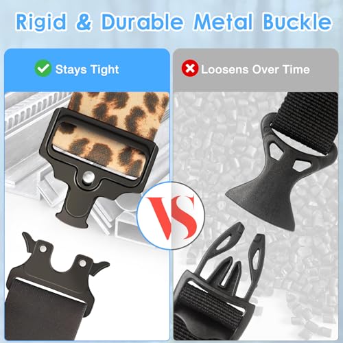 Image of Travel Belt Luggage Straps, Adjustable Length Mental Buckle Fashion Travel Trip Accessories Add a Bag for Women Men, 1PCS Leopard