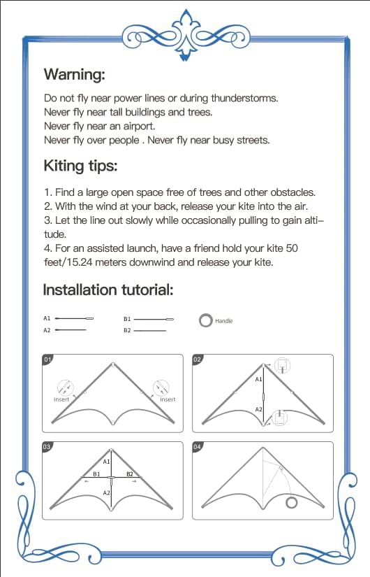 Vista 8 de Sarahs International Store Cometa para niños cometa para adultos cometa para principiantes Cometa de poliéster de 44 x 22 pulgadas con carrete