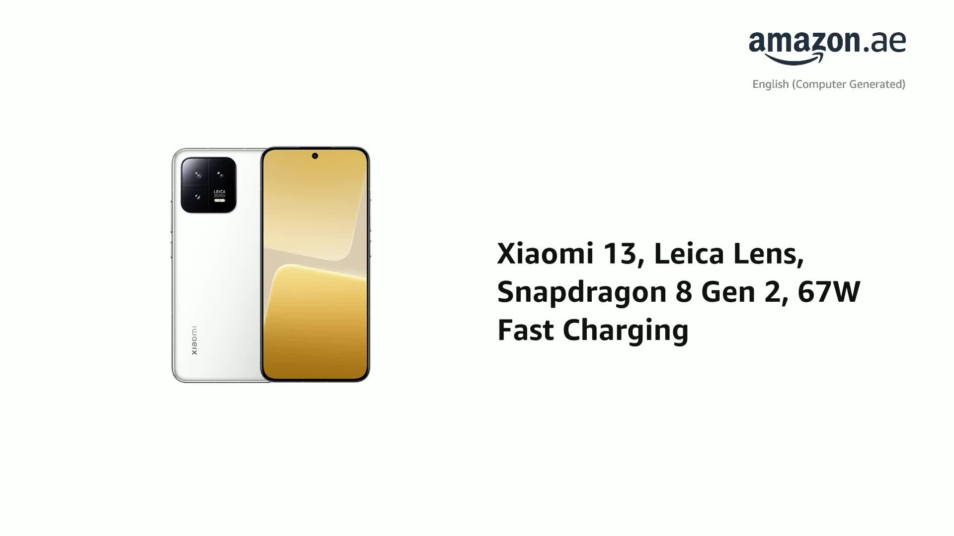 Xiaomi 13 (White 12GB RAM, 256 Storage) - Pro HDR+ Display with