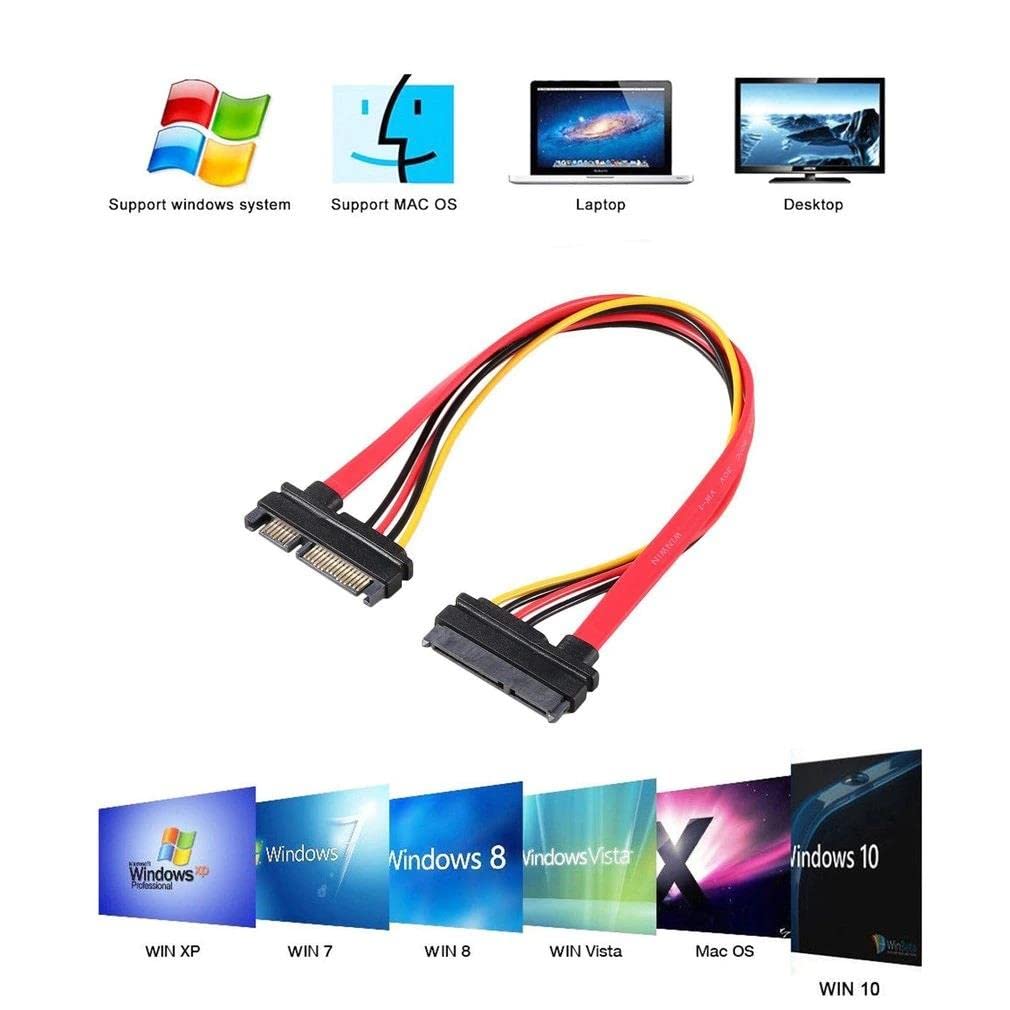 Alfais Al-4617 SATA Power Uzatma Kablosu 15+7 Pin (Erkek - Dişi), Siyah