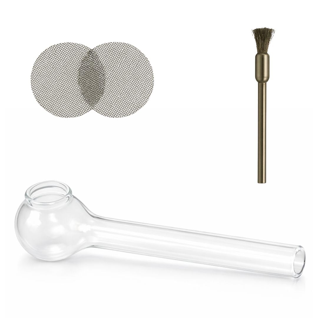 Weedness Glass Oil Pipe Straight 13 cm Set 3 Pieces - Tobacco Pipe Kawumm Smoking Pipe Dabbing Tool