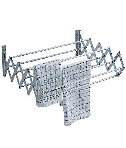 Image of INDISWAN? Wall Mounting Foldable Clothes & Towel Drying Rack Cum Hanger 3 feet