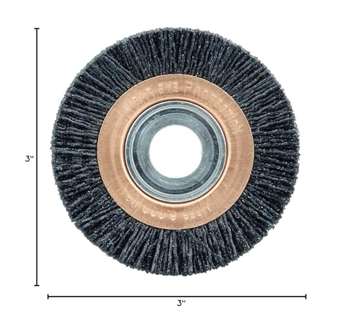 Image of Weiler 31240 Burr-Rx 3 inch Heavy-Duty Narrow Face Wheel, .026 /120CG Crimped Fill, 5 /8 inch-1 /2 inch Arbor Hole, Made in The USA (Pack of 2)