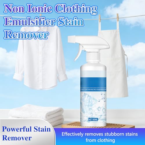 2pcs Non Ionic Emulsifier Stain Remover Spray, Active Enzyme Powerful Laundry Stain Cleaner, Effective Clothing Stain Remover for Clothes & Home Use