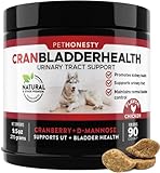 PetHonesty Cranberry for Dogs - Soft Chew Supplements, Kidney and Bladder Support, Dog UTI - Urinary Tract Health UT Incontinence, Immune System Support, D-Mannose, Marshmallow, & Echinacea (Chicken)