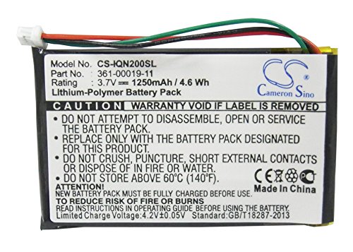 CS Cameron Sino 1250mAh Li-Polymer Replacement Battery for Garmin 010-00621-10, 361-00019-11, Nuvi 200, Nuvi 200W, Nuvi 205, Nuvi 205T, Nuvi 205W, Nuvi 205WT, Nuvi 250, Nuvi 252W