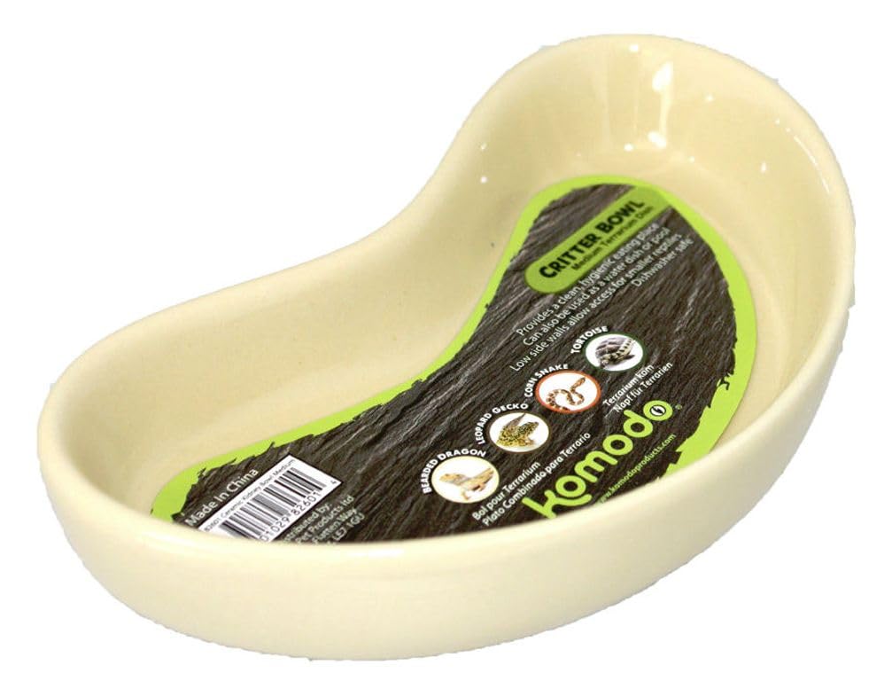 Kidney-Shaped Pet Feeding Dish - Durable, Lightweight, and Hygienic for Reptiles